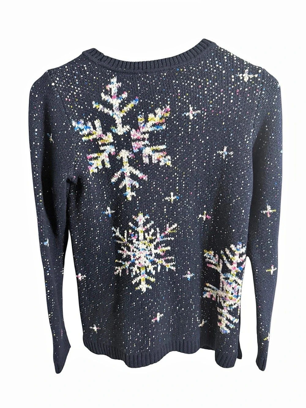 J.Jill Embroidered Snowflake Sweater Snowflake Crewneck Sweater XS - Picture 2 of 8